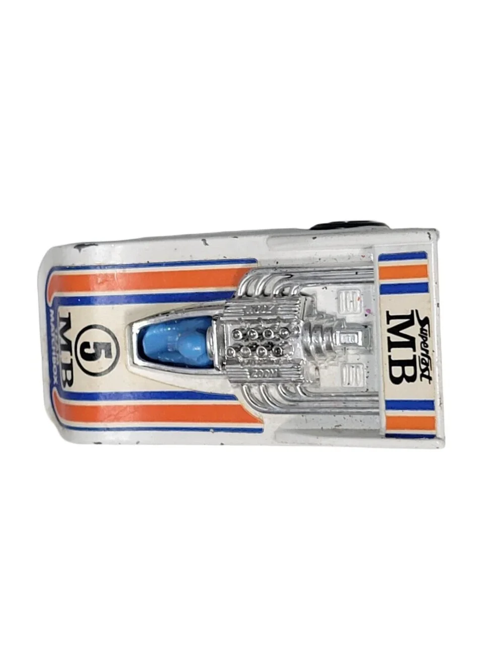 Lesney Matchbox Superfast Hi-Tailer #5  No. 56 1974 White Blue Driver - England